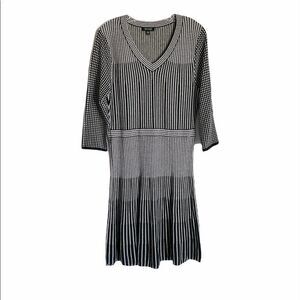 Spense Black White Checkered Knit Dress XL